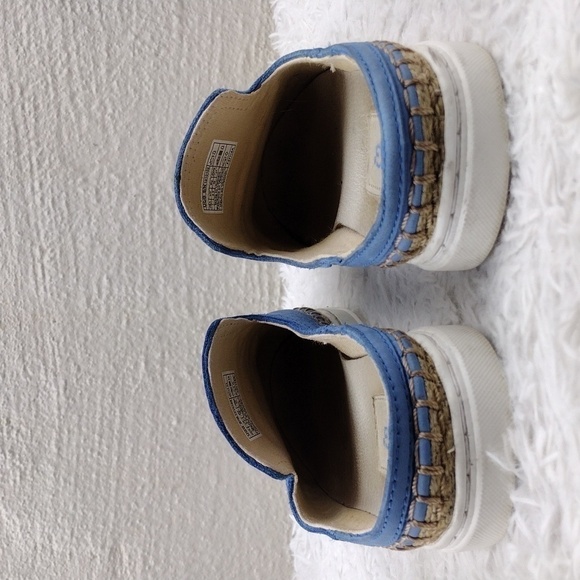 Ugg Australia Caleel Blue Leather Upper Round Toe Espadrille Slip On Mule Shoe - Picture 5 of 16